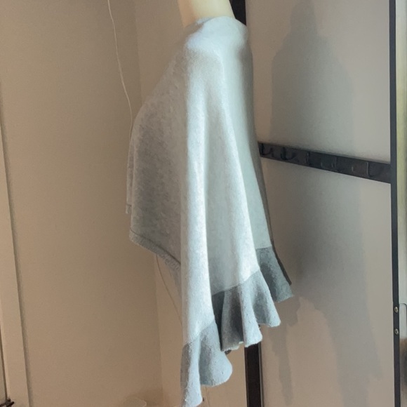 3/$35 Two-tone Gray Frilly Poncho - Picture 2 of 6